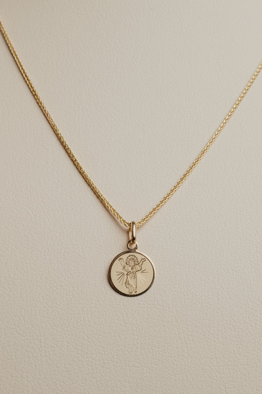 Medalla divino niño redonda láser