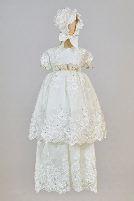 Ropón bautizo niña desmontable 85-Flora