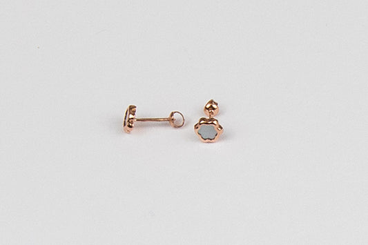 Broquel flor madre perla 14k